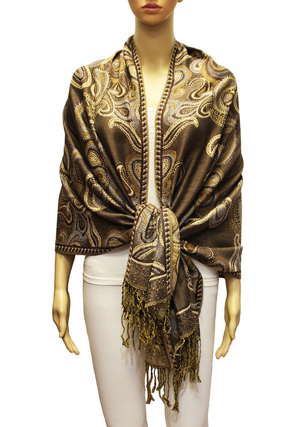 Elegant Paisley Pashmina Shawl-BH2104