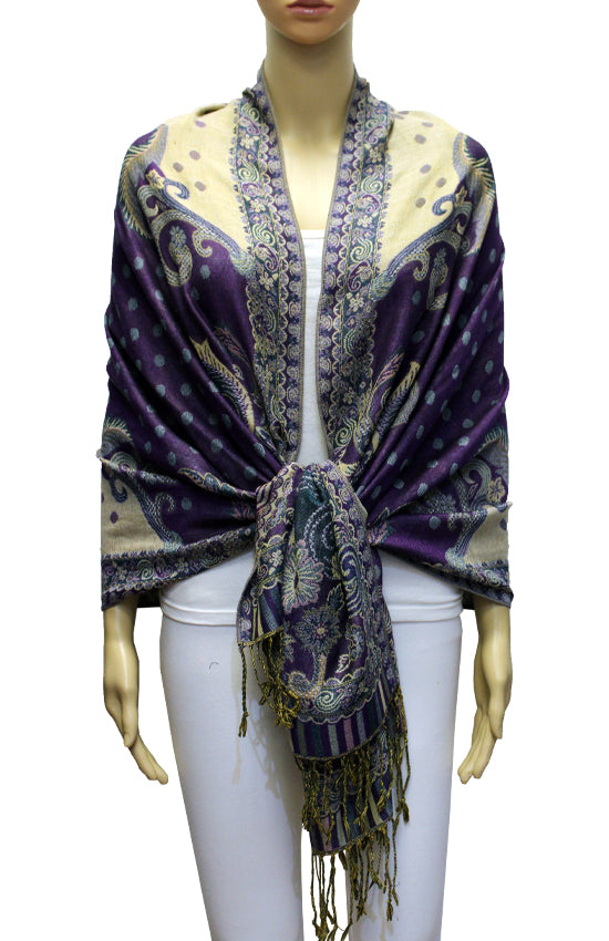 Elegant Paisley & Polka Dot Pashmina-BH2106