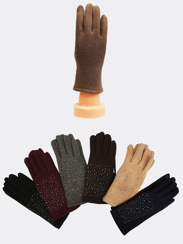 Elegant Rhinestone Winter Gloves-GF1713