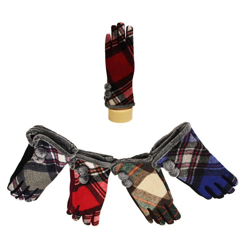 Plaid Touchscreen Winter Gloves-GF1805