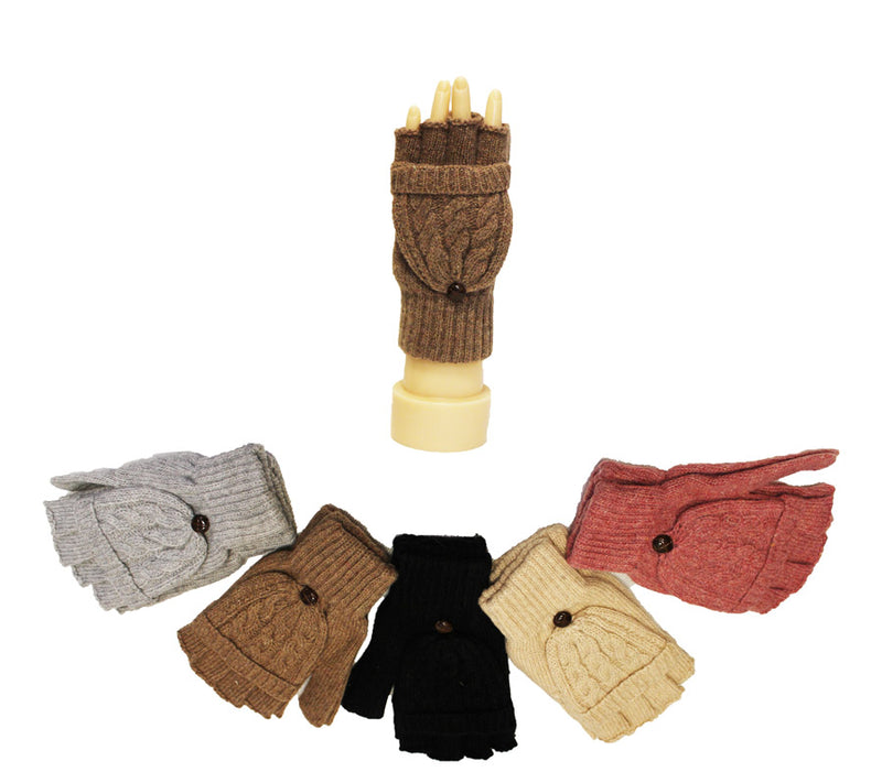 Convertible Knit Fingerless Gloves-GF1815