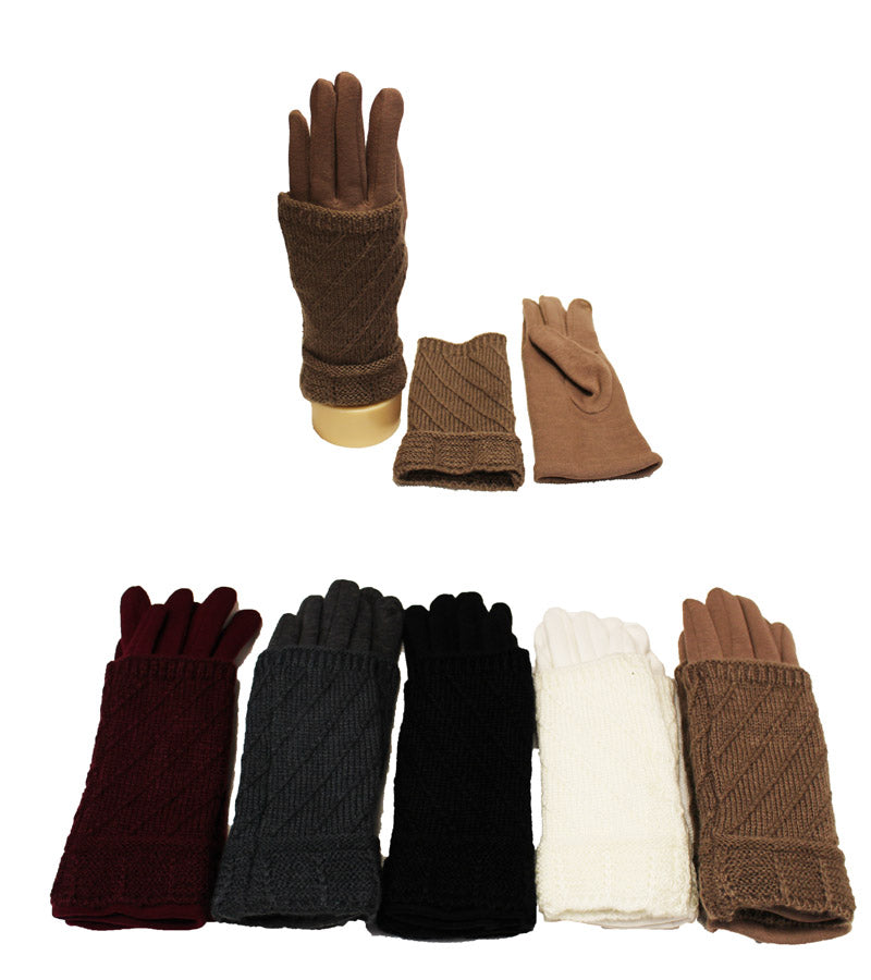 Cable Knit Gloves with Cover-GF1830