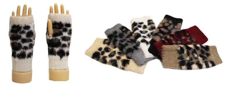 Leopard Pattern Fingerless Gloves-GF1912