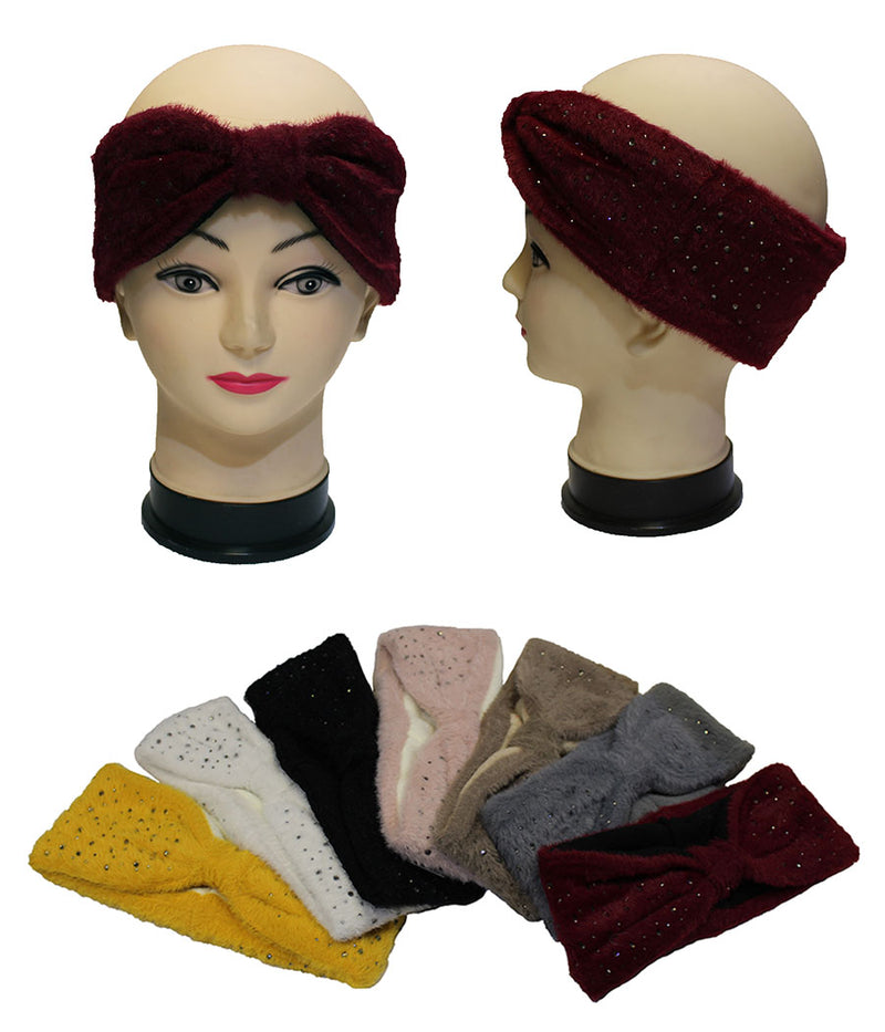 Sparkle Knit Bow Headband - HB2002