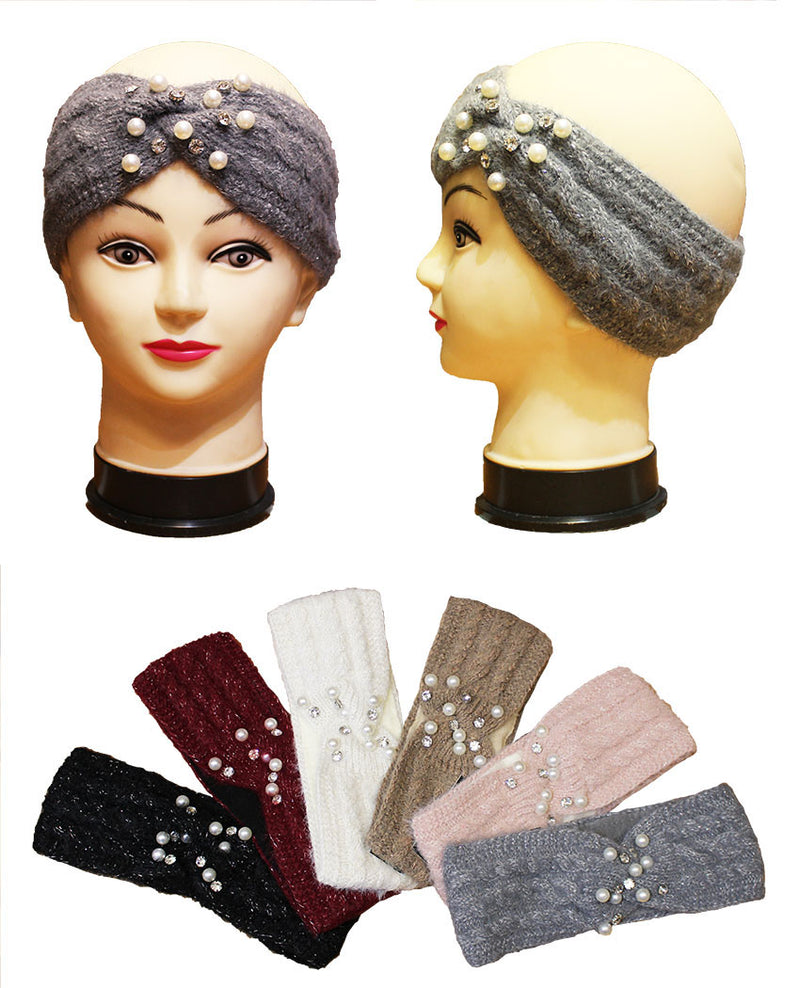 Pearl Embellished Knit Headband - HB2004