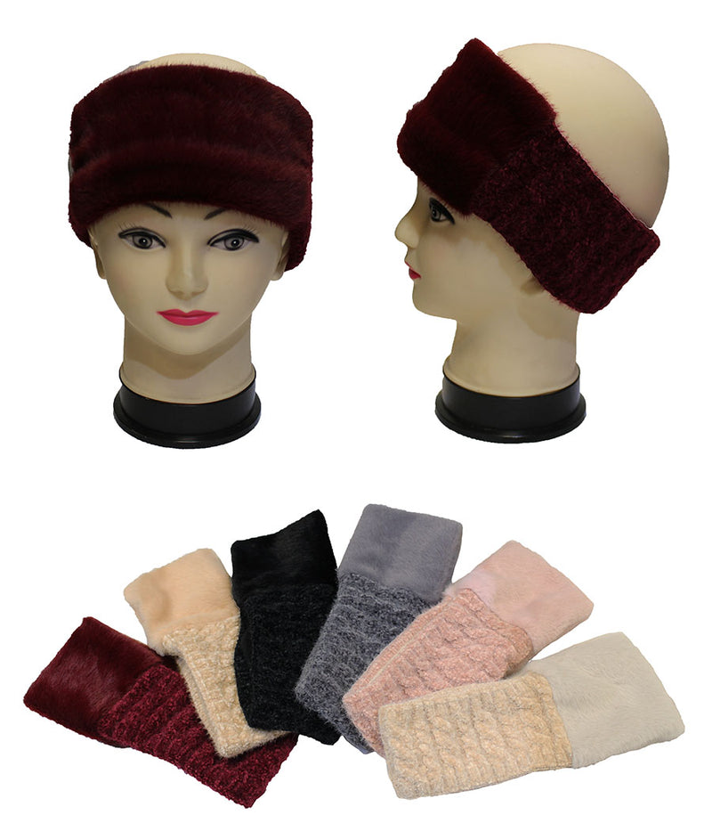 Faux Fur & Knit Headband - HB2005