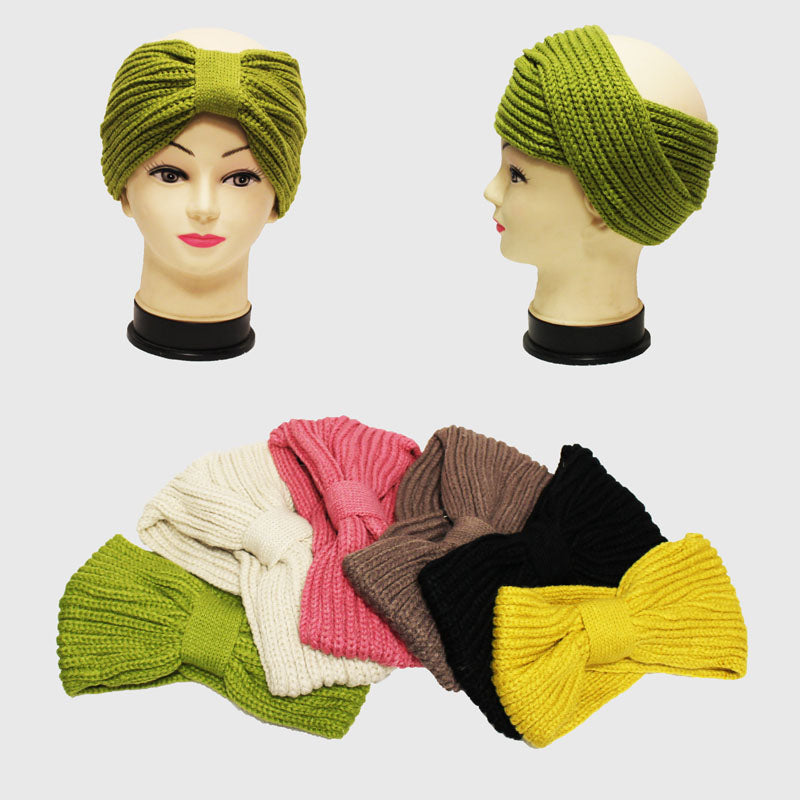 Knit Twist Bow Headband - HB2202