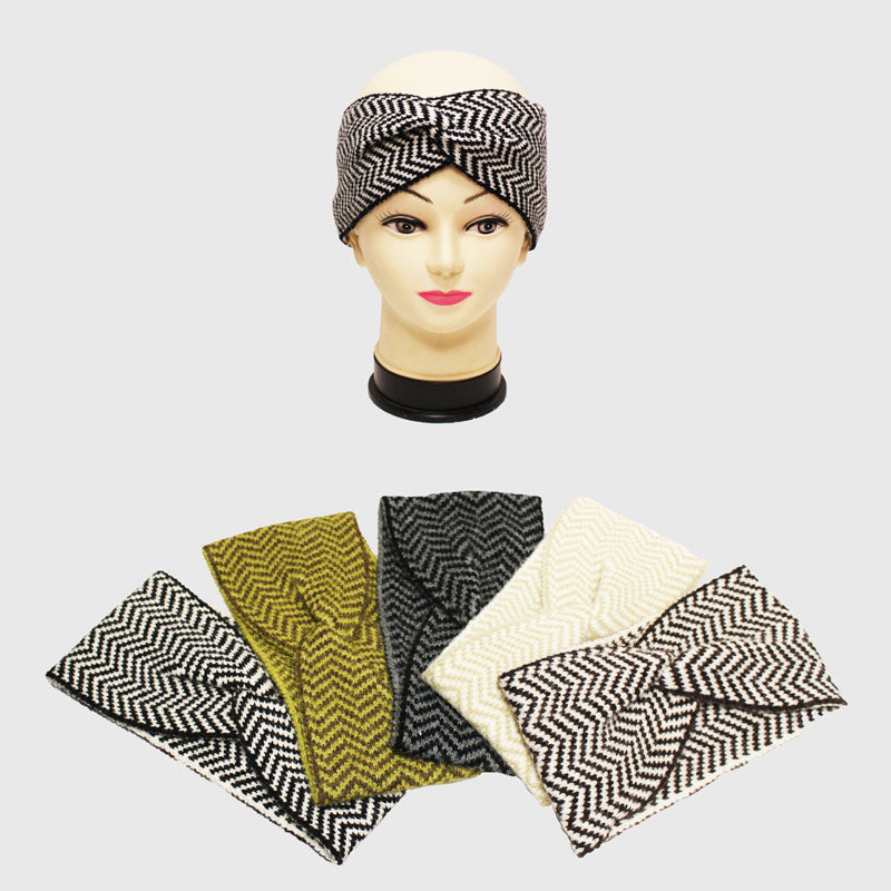 Chevron Print Twist Headband - HB2203