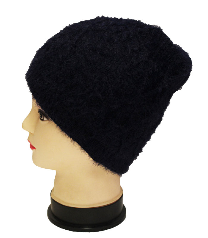 Soft Knit Diamond Pattern Beanie-HT1805