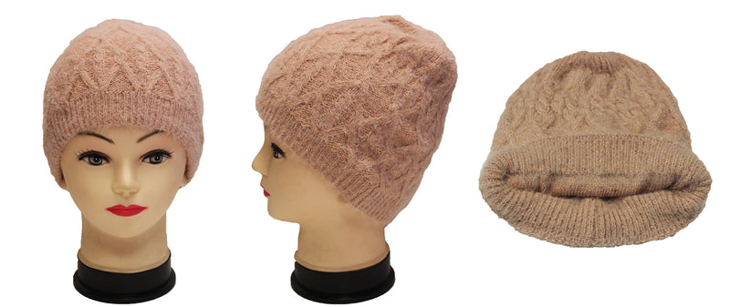 Soft Knit Diamond Pattern Beanie-HT1805