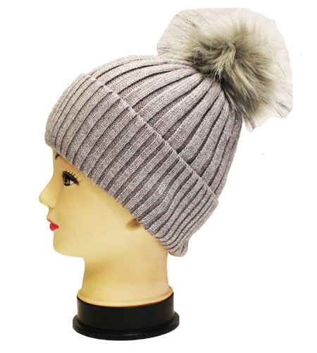 Sparkly Knit Beanie with Pom - HT1905