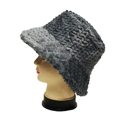 Cozy Textured Faux Fur Hat-HT2203