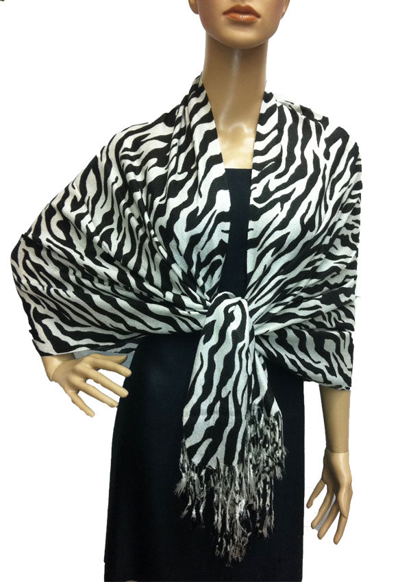 Bold Zebra Print Shawl-S1212