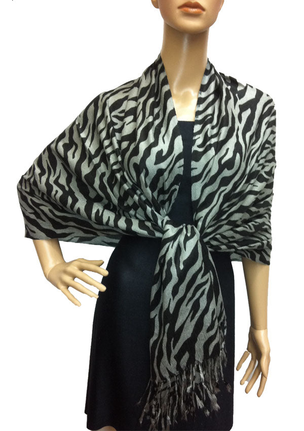 Bold Zebra Print Shawl-S1212
