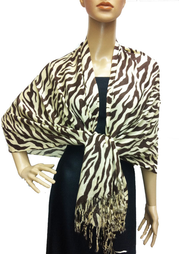 Bold Zebra Print Shawl-S1212
