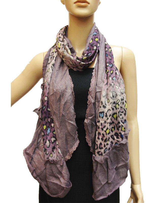 Chic Leopard Ruffle Scarf-S1259