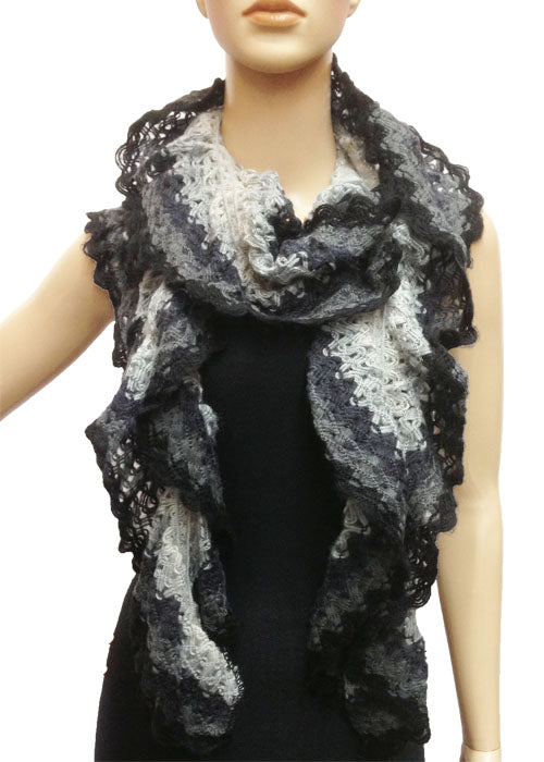 Colorful Ruffle Knit Scarf-S1272
