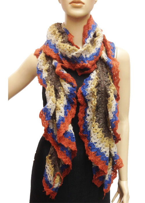 Colorful Ruffle Knit Scarf-S1272