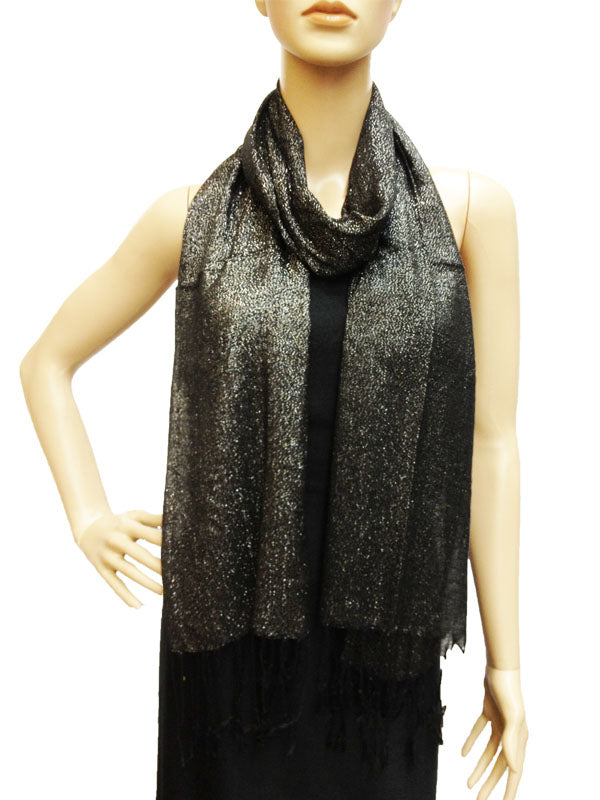 legant Silver Thread Fringe Scarf-S1275