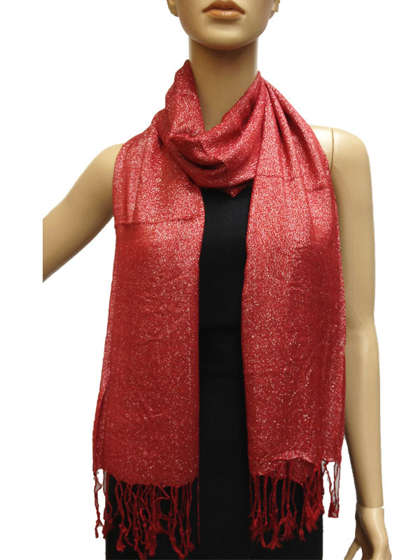 legant Silver Thread Fringe Scarf-S1275