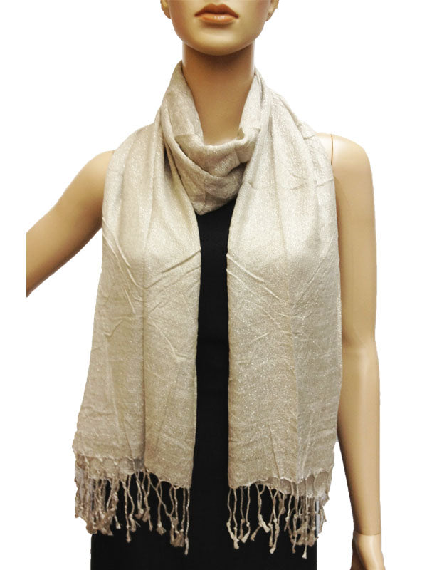 legant Silver Thread Fringe Scarf-S1275