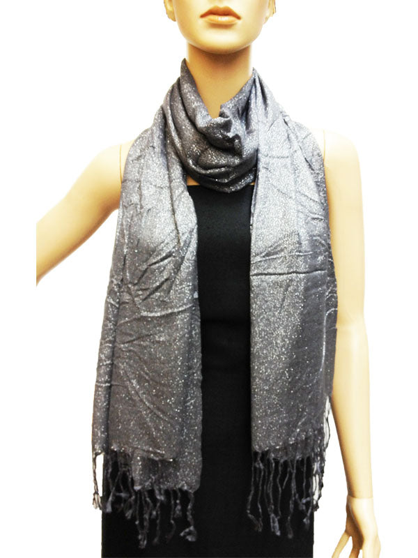 legant Silver Thread Fringe Scarf-S1275