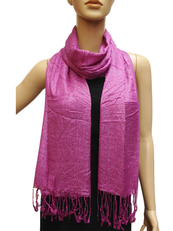 legant Silver Thread Fringe Scarf-S1275