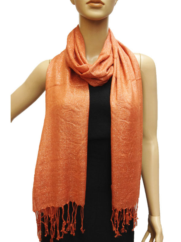 legant Silver Thread Fringe Scarf-S1275