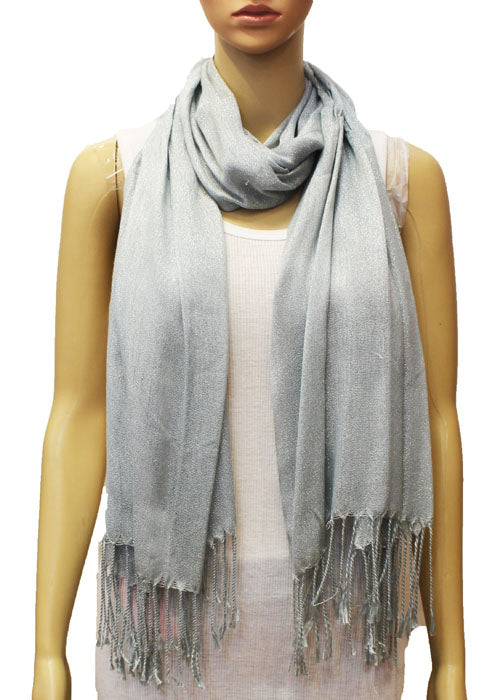 legant Silver Thread Fringe Scarf-S1275