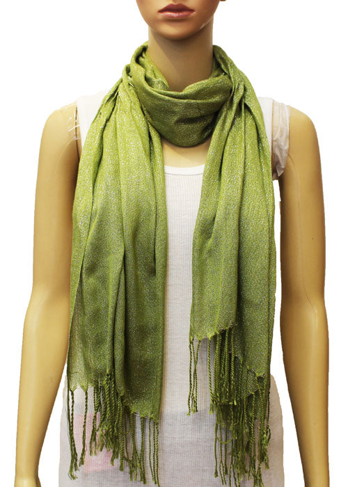 legant Silver Thread Fringe Scarf-S1275