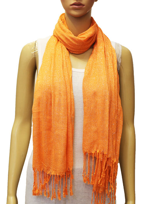 legant Silver Thread Fringe Scarf-S1275