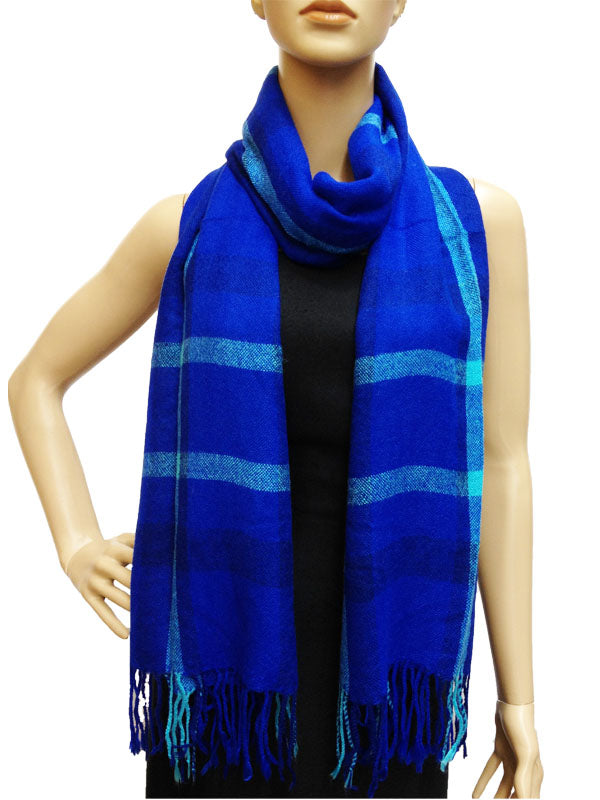 Cozy Plaid Fringe ScarfS1278