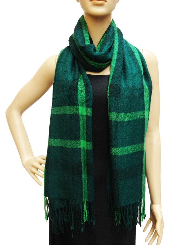 Cozy Plaid Fringe ScarfS1278