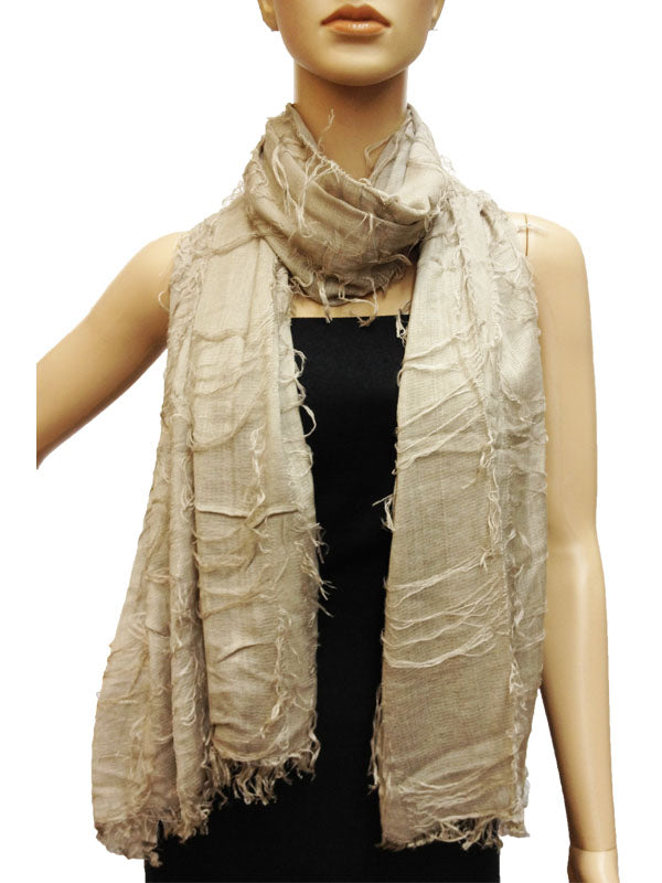 Vintage Textured Fringe Scarf-S1279
