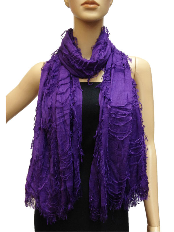 Vintage Textured Fringe Scarf-S1279