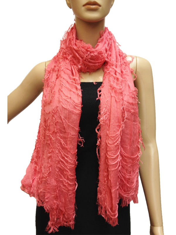 Vintage Textured Fringe Scarf-S1279