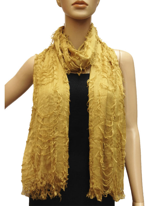 Vintage Textured Fringe Scarf-S1279
