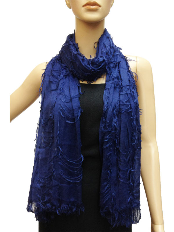 Vintage Textured Fringe Scarf-S1279