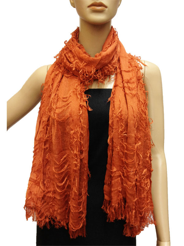 Vintage Textured Fringe Scarf-S1279