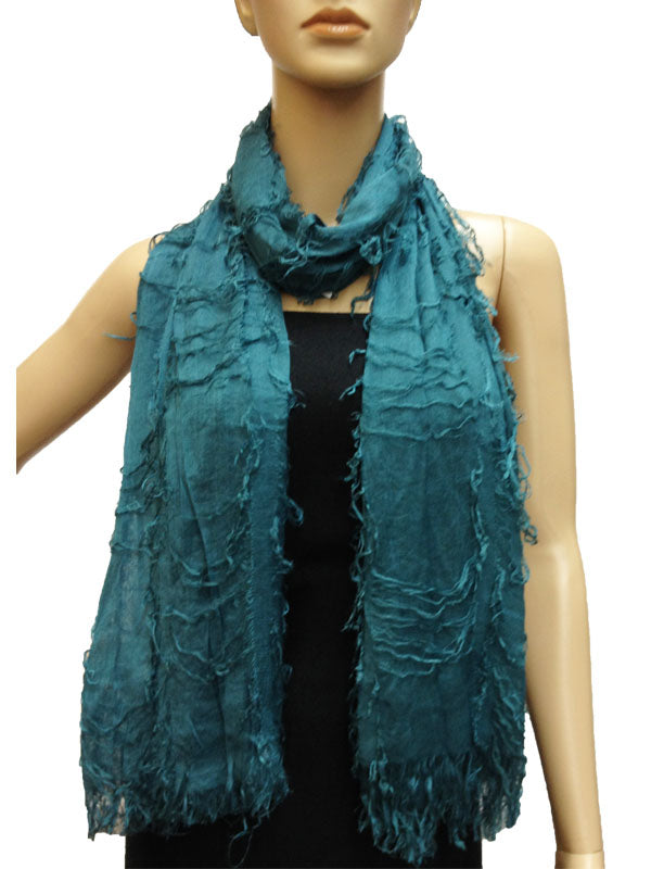 Vintage Textured Fringe Scarf-S1279