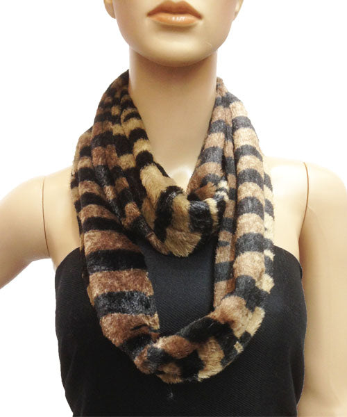 Zebra Print Faux Fur Infinity Scarf - S13106