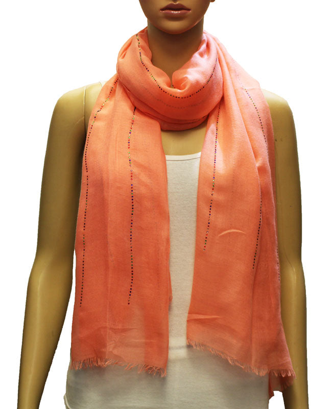 Elegant Black Scarf with Sparkles-S2001