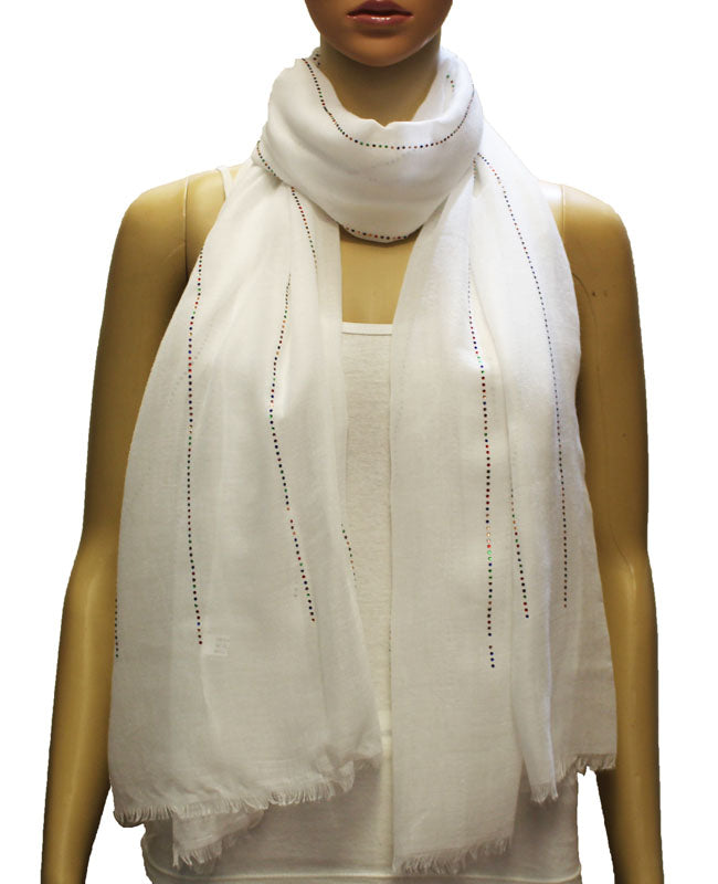 Elegant Black Scarf with Sparkles-S2001