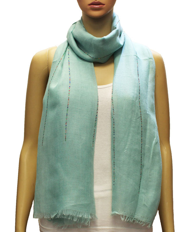 Elegant Black Scarf with Sparkles-S2001