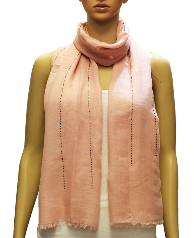 Elegant Black Scarf with Sparkles-S2001