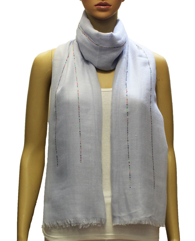 Elegant Black Scarf with Sparkles-S2001