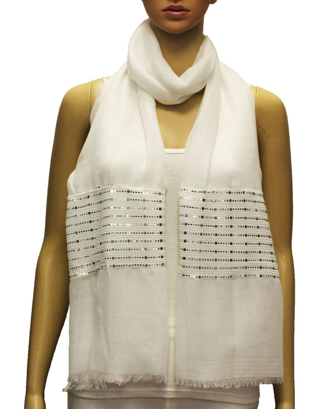Elegant Sequin Panel Scarf-S2006
