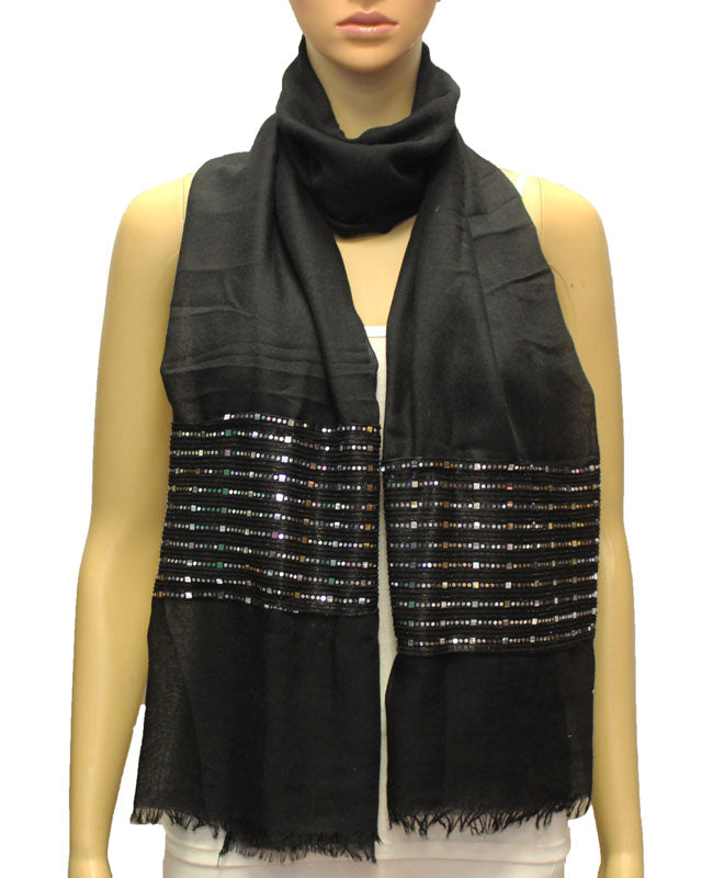 Elegant Sequin Panel Scarf-S2006
