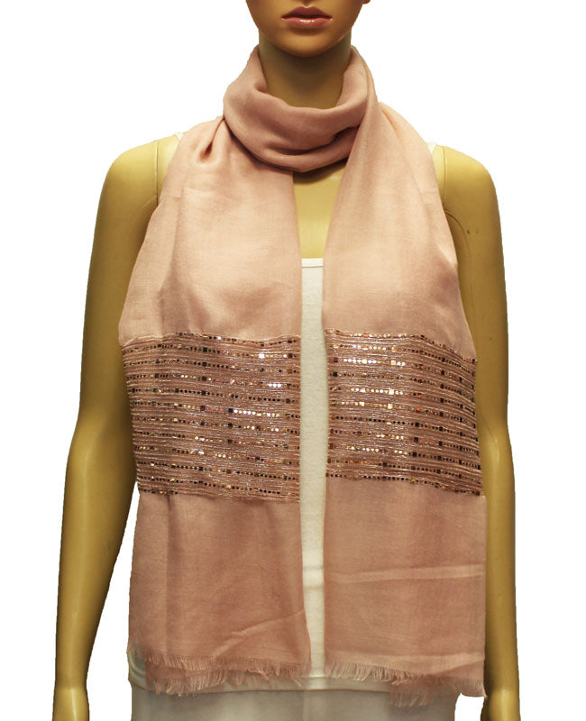 Elegant Sequin Panel Scarf-S2006