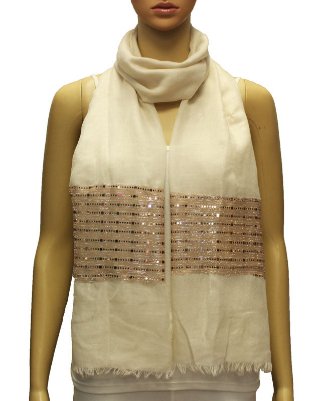 Elegant Sequin Panel Scarf-S2006